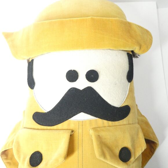 Brentwood Originals Pillow Gang Plush Character Vtg 1960s Retro Mustache Yellow - Picture 2 of 13